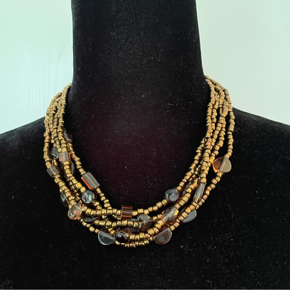 Multi-strand beaded necklace - 16 inches